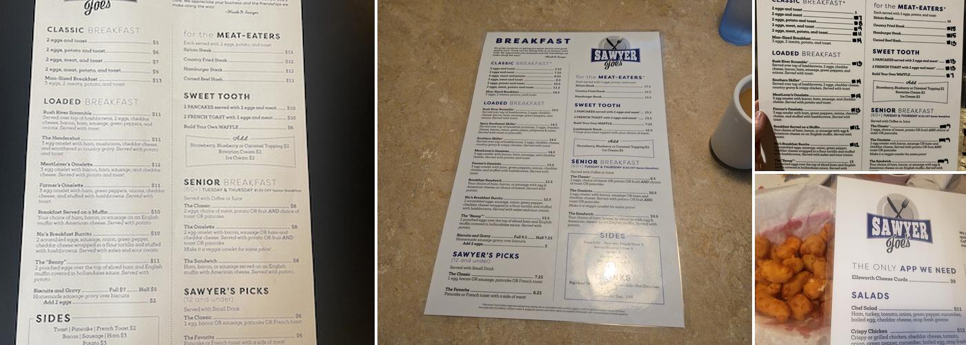 Sawyer Joe's Menu