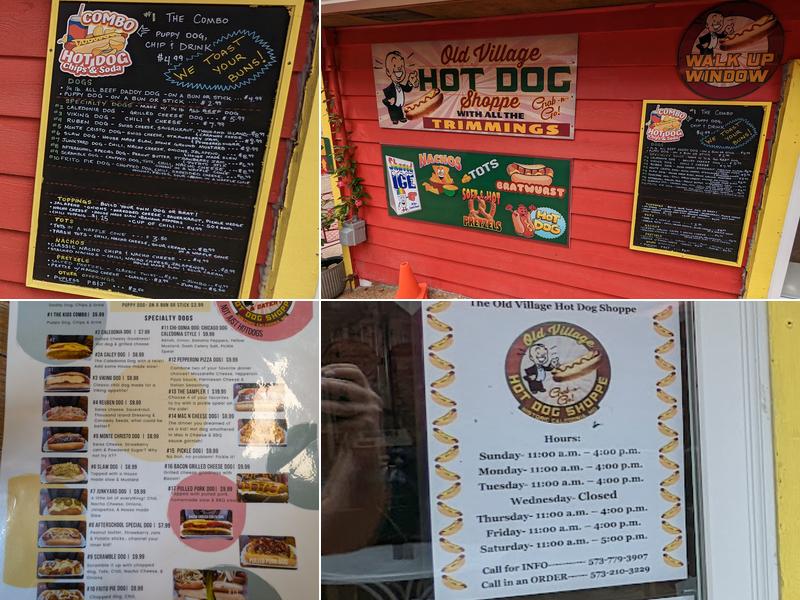 Old Village Hot Dog Shoppe Menu