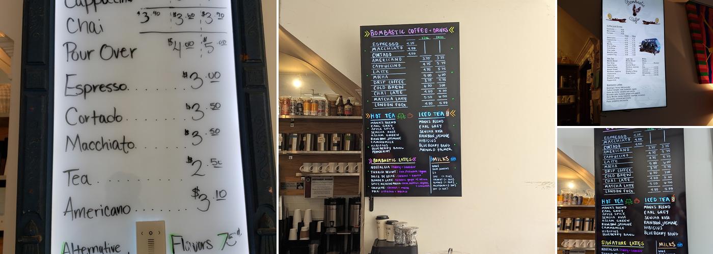 Bombastic Cafe Menu