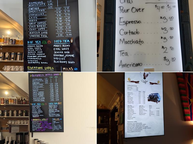 Bombastic Cafe Menu