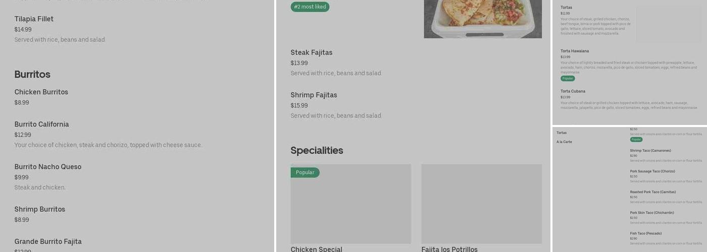 Restaurante Los Potrillos Menu