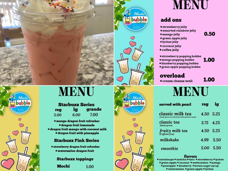 Atlantic Bubble Tea & Cafe Menu