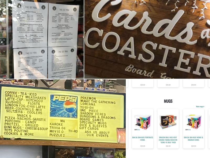 Cards and Coasters Menu