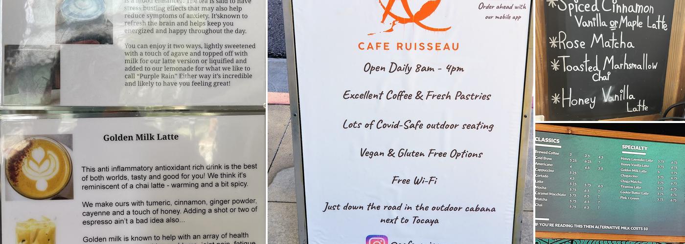 Cafe Ruisseau Menu