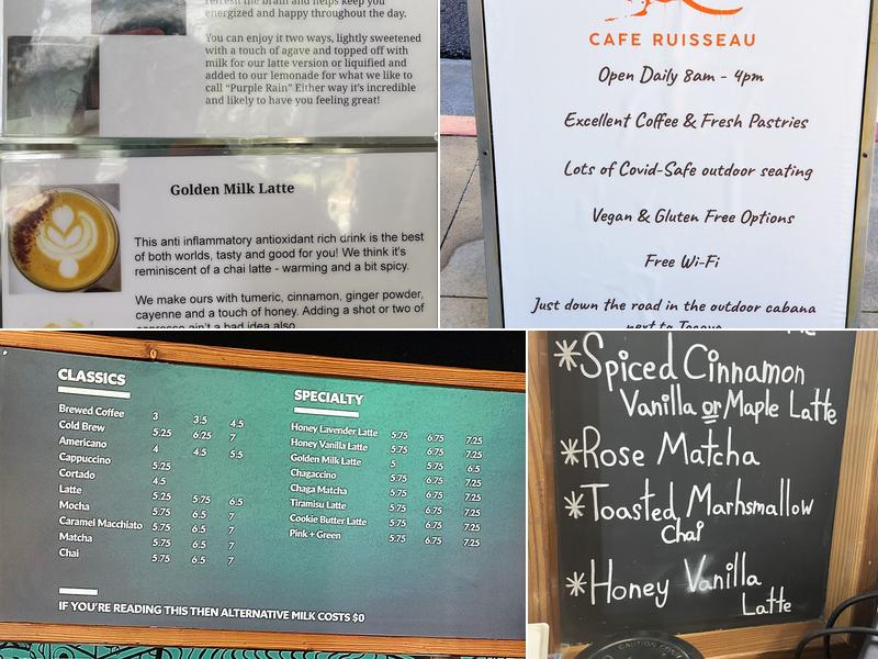 Cafe Ruisseau Menu