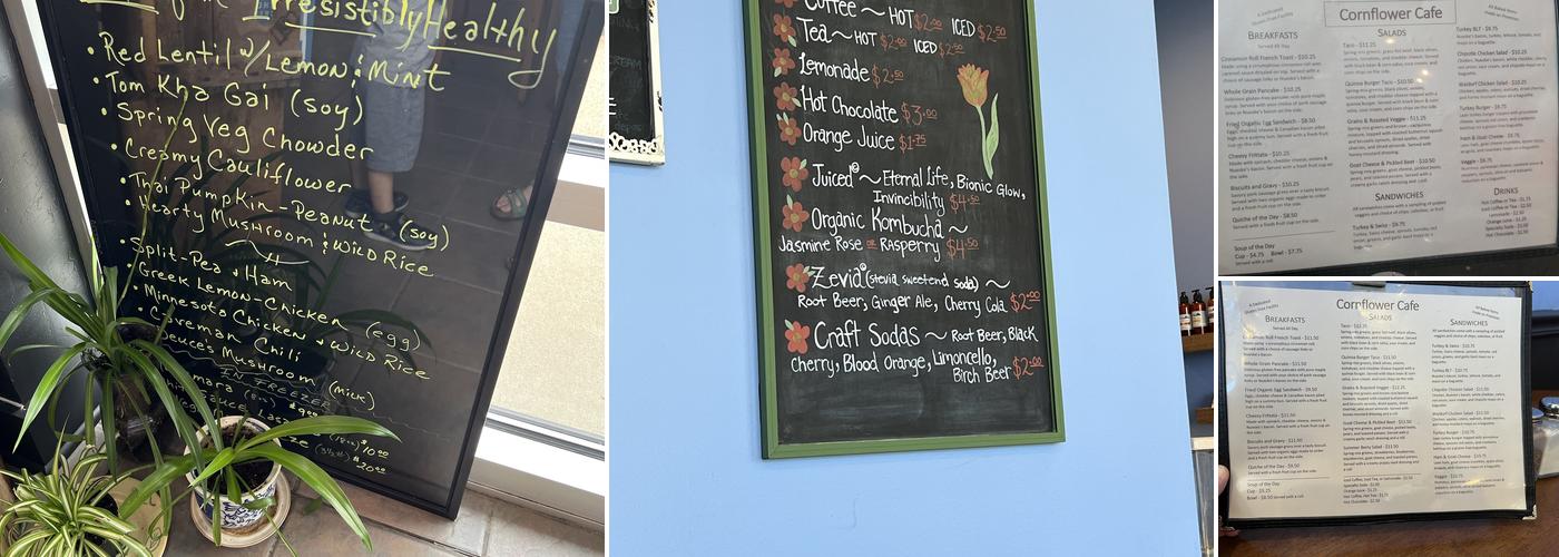 Cornflower Cafe Menu