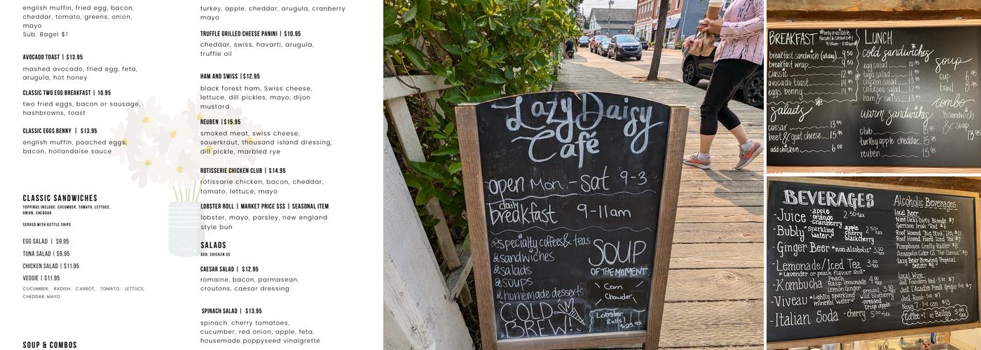 Lazy Daisy Café Menu