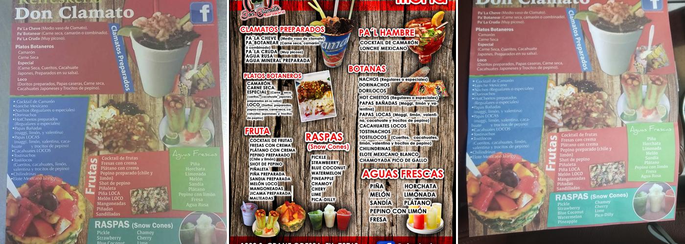 Refreskeria Don Clamato Menu