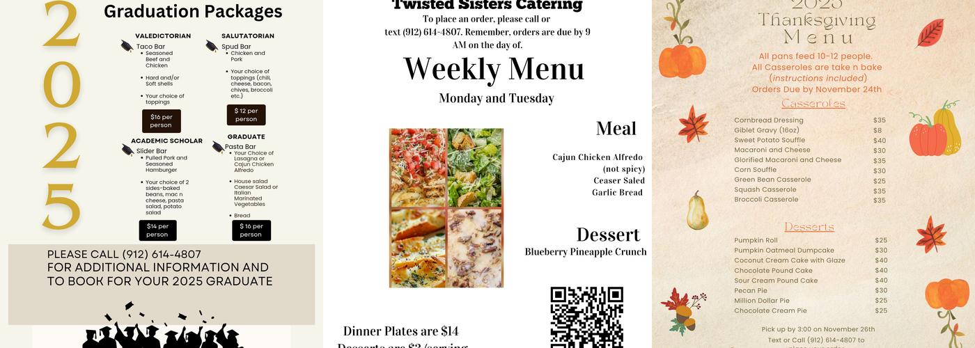 Twisted Sisters Menu