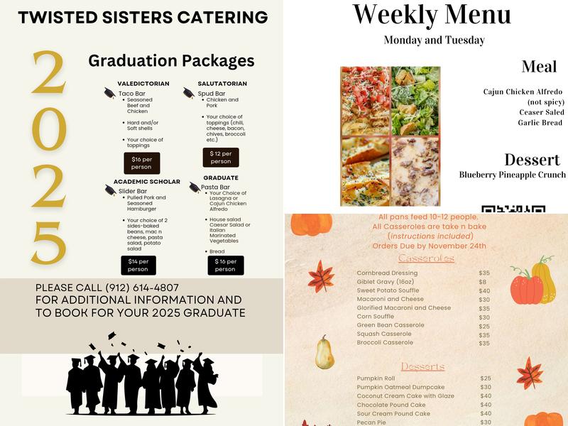 Twisted Sisters Menu