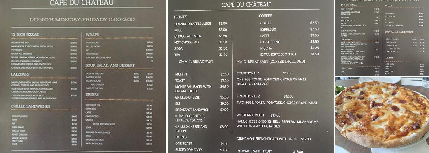 Café du Château Menu