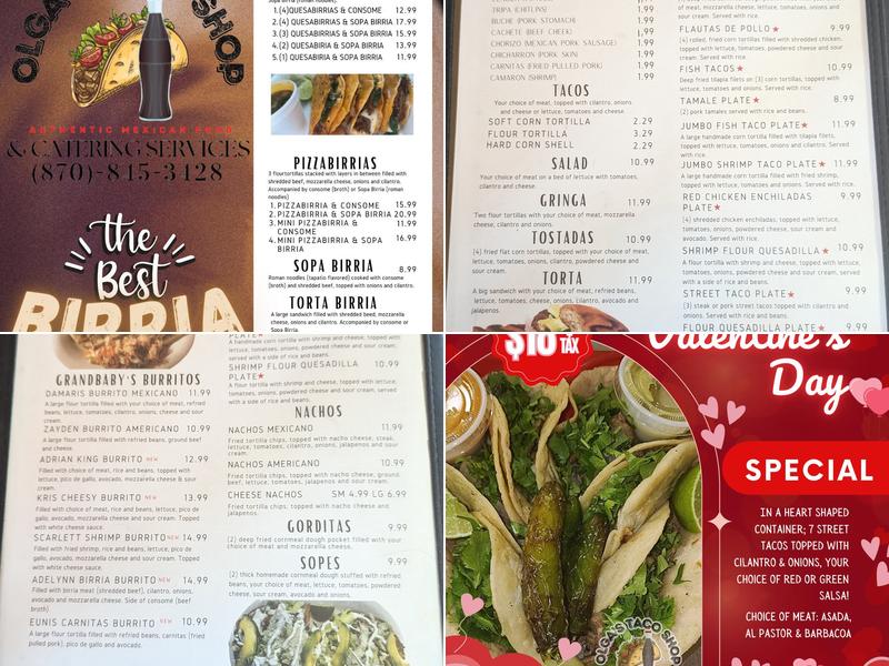 Olga’s Taco Shop Menu