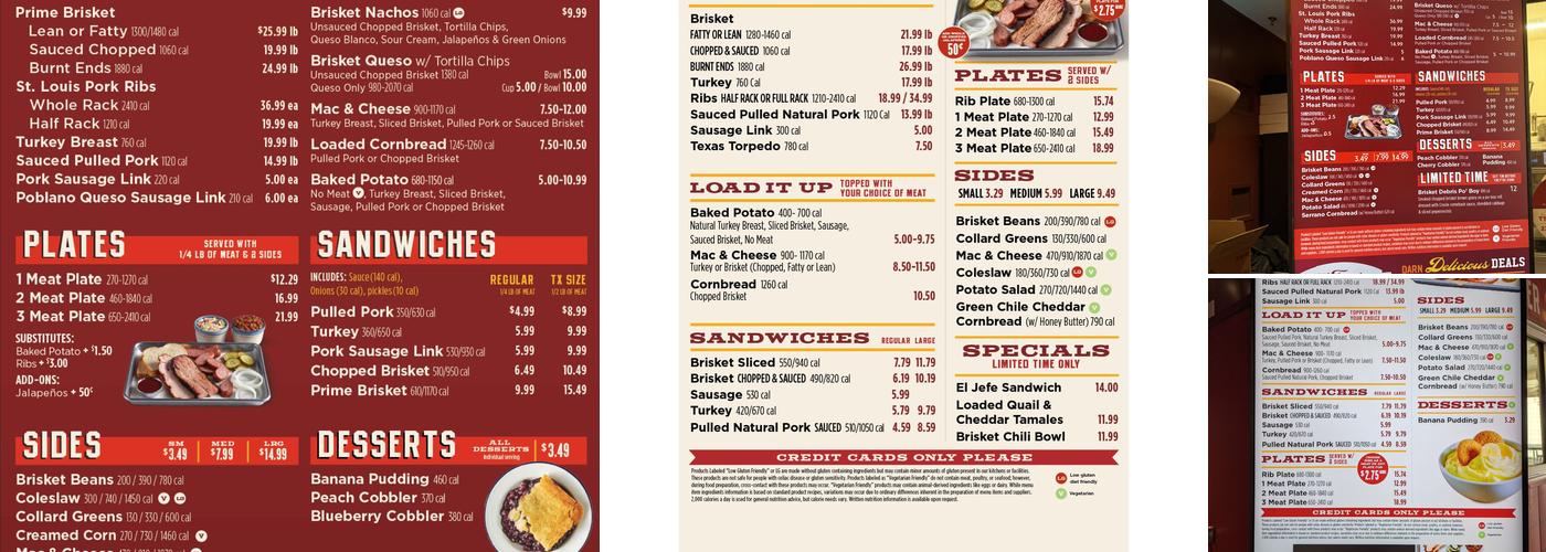 True Texas BBQ Menu