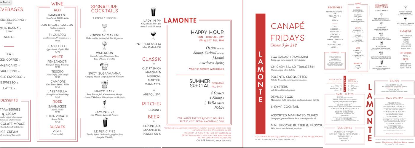 Lamonte Menu