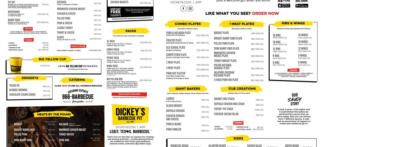 Dickey's Barbecue Pit Menu