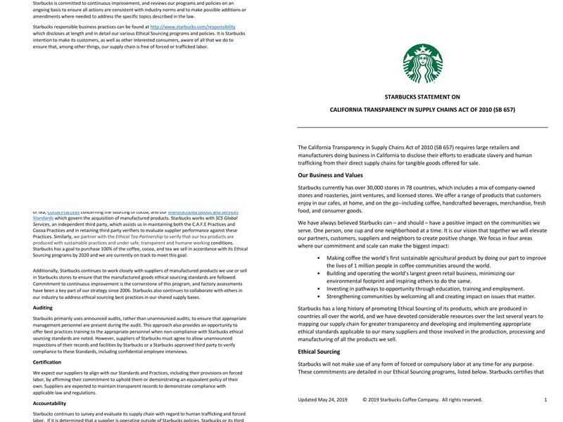 Starbucks Menu