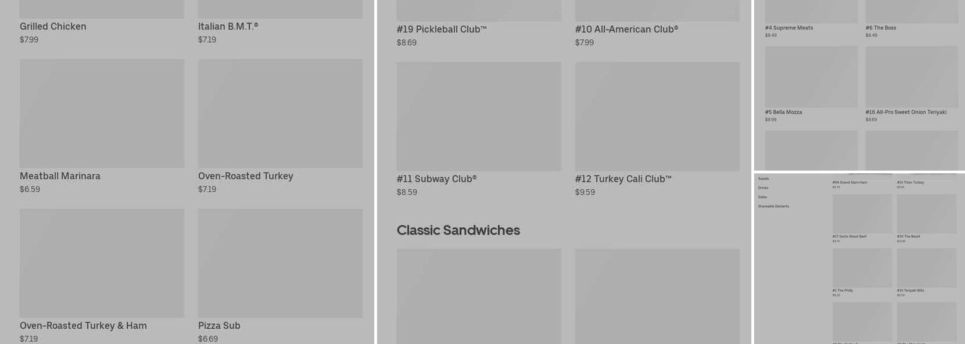 Subway Menu