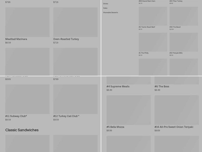 Subway Menu
