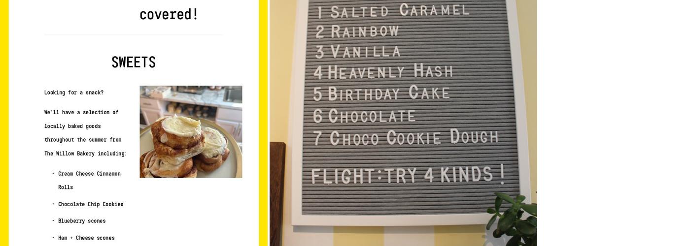 Potter's Parlour Menu