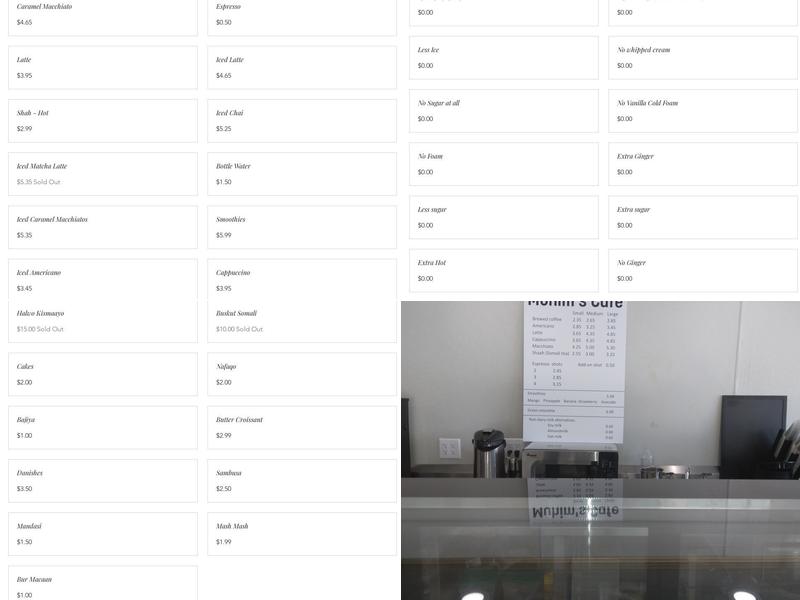 Muhim’s Café Menu