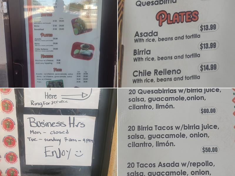 Nicky's Mexican Restaurant Menu