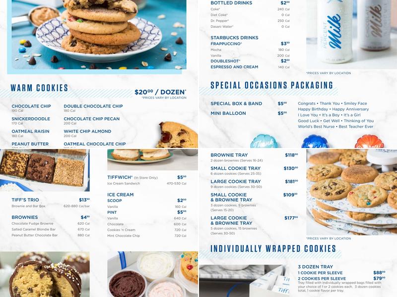 Tiff’s Treats Cookie Delivery Menu
