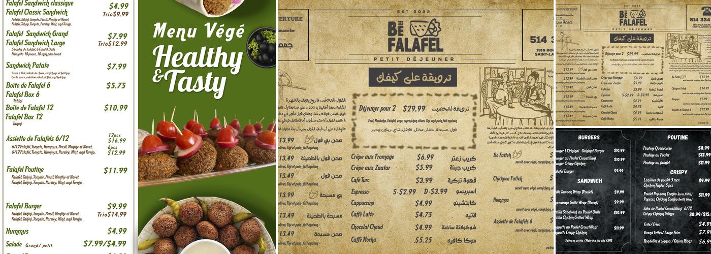 Be Falafel Menu