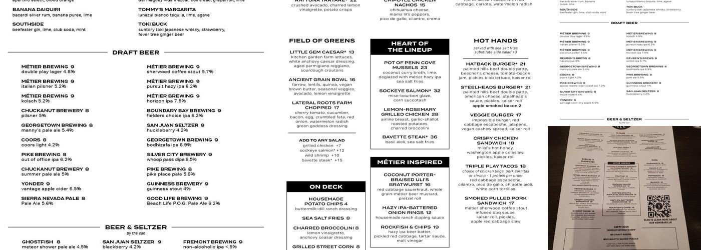 Hatback Bar & Grille Menu