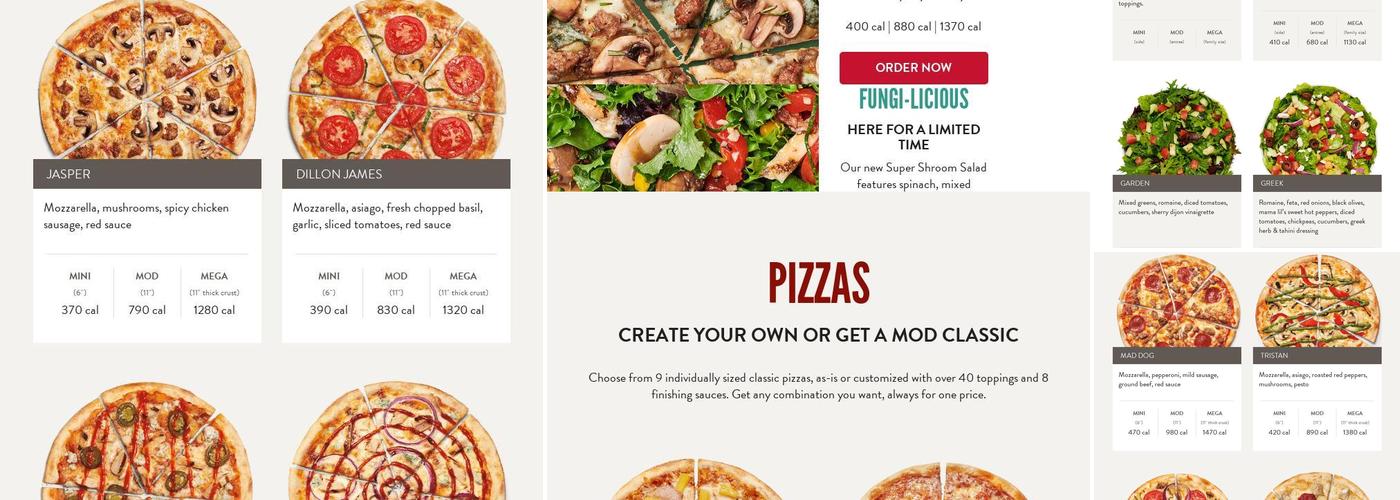 MOD Pizza Menu