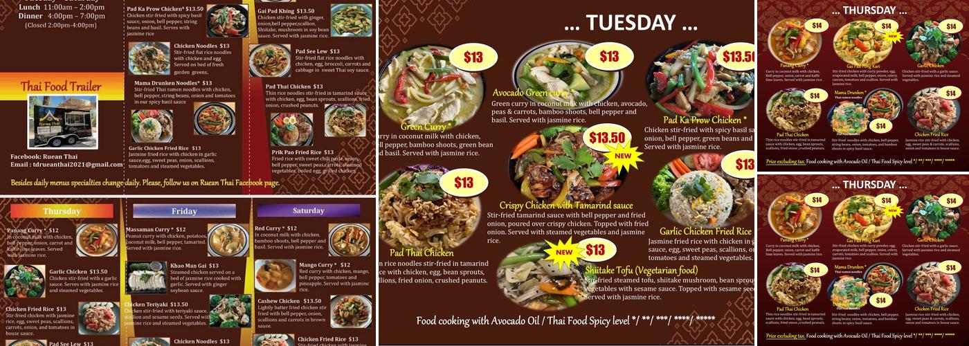 Ruean Thai Menu
