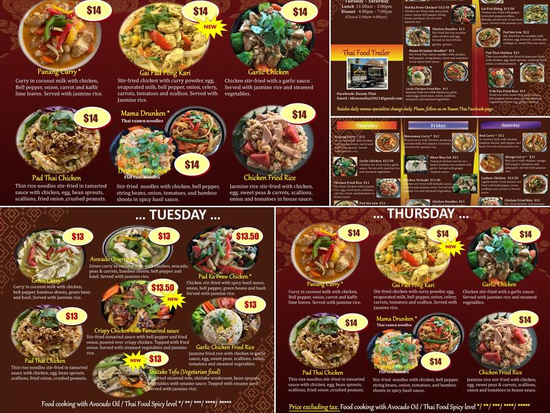 Ruean Thai Menu