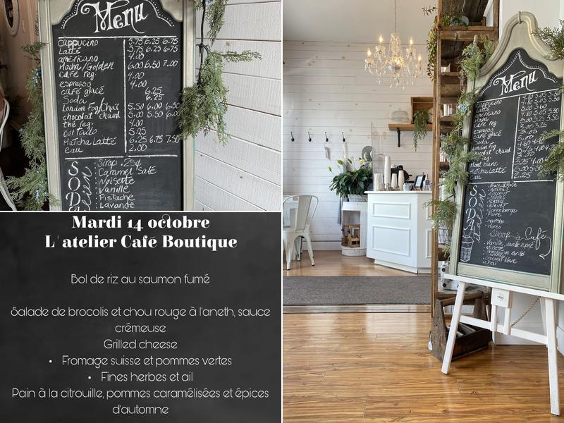 L'atelier Café Boutique Menu