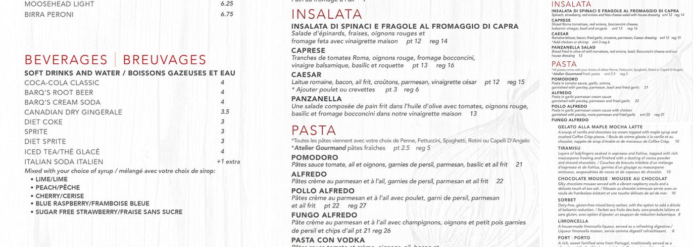 Pronto Menu