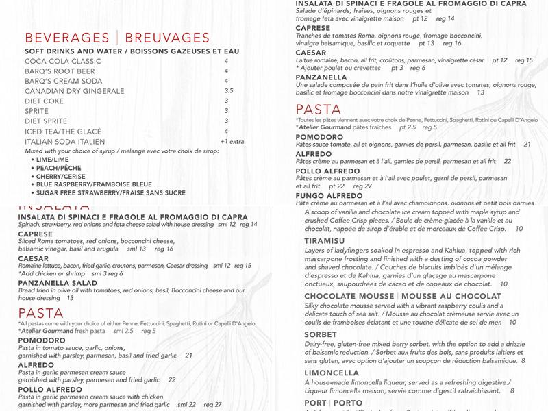 Pronto Menu