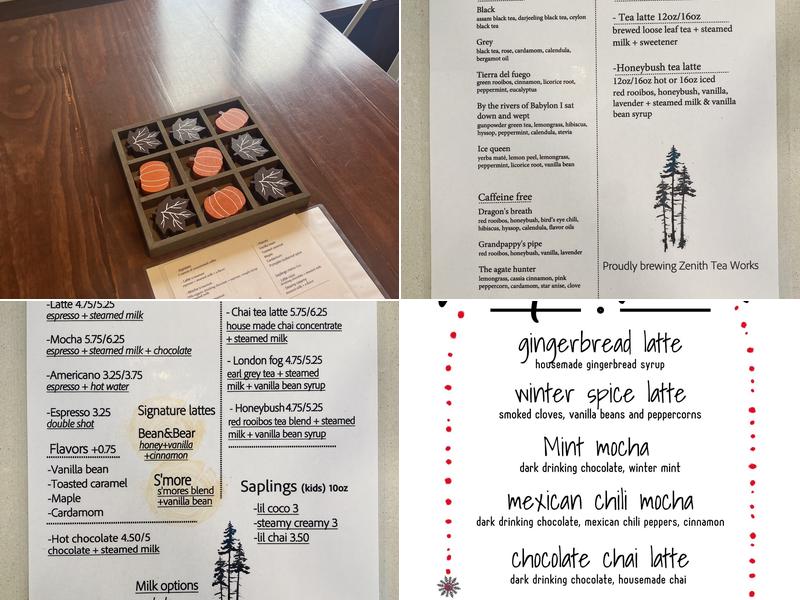 Timber Coffee Company Menu
