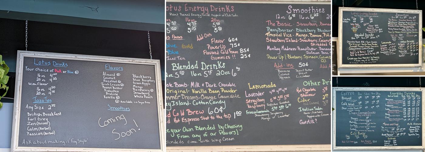 Silver Lining Cafe Menu