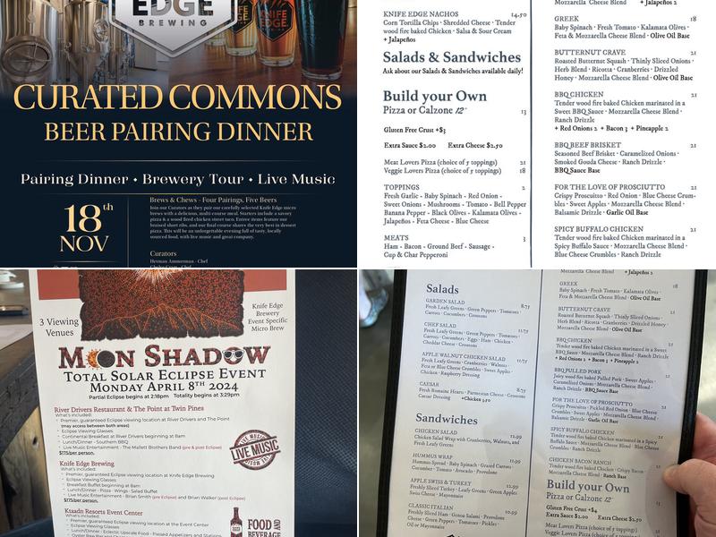 Knife Edge Brewing Menu
