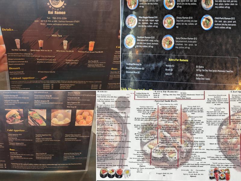 Koi Ramen Menu
