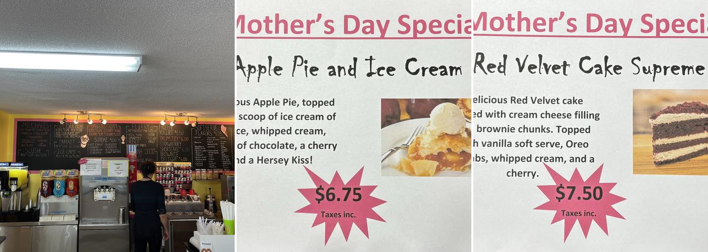 The Ice Cream Parlour Menu