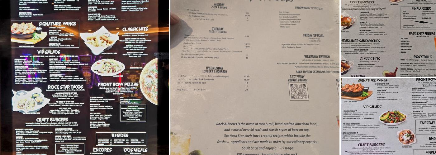 Rock & Brews Menu