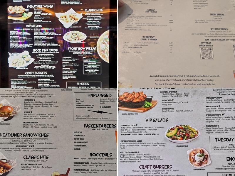 Rock & Brews Menu
