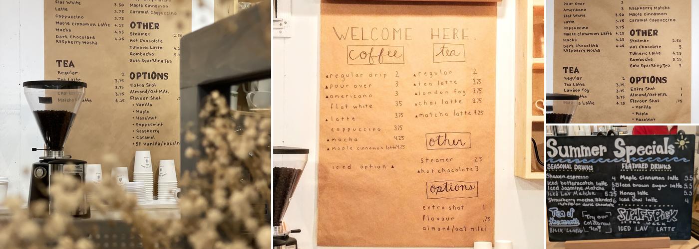 Cedar & Moss Coffee Menu