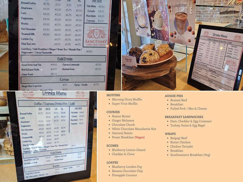 Sanctuary Cafe Menu