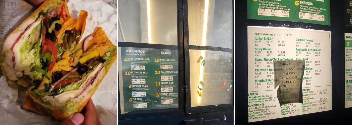 Subway Menu