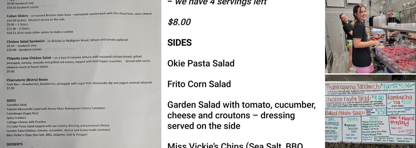 The She Shed Bistro Menu