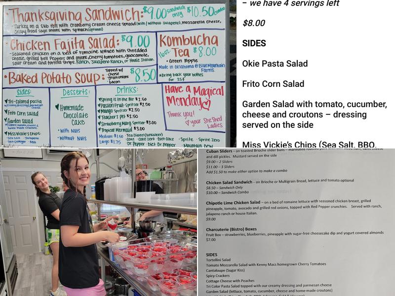 The She Shed Bistro Menu