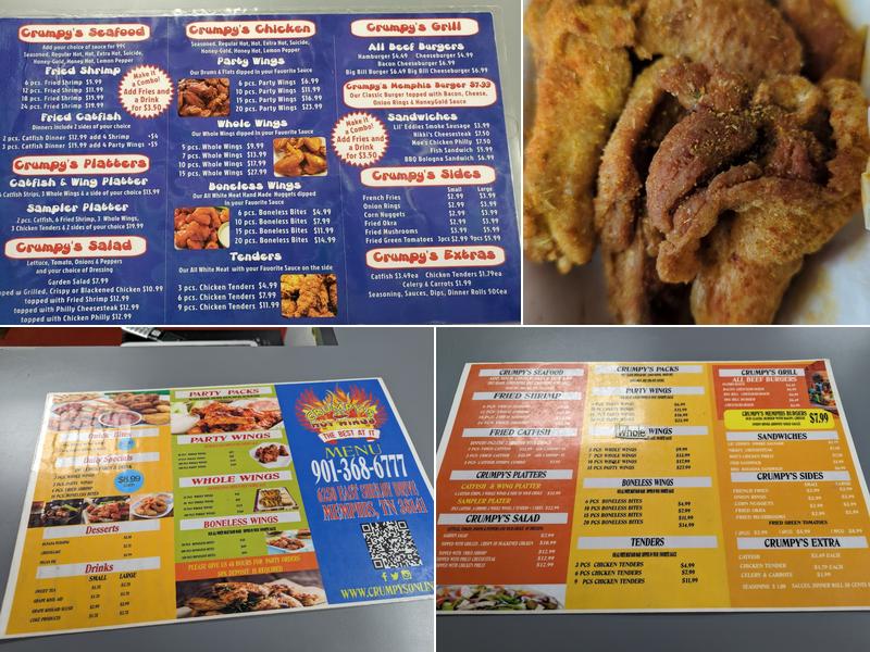 Crumpy's Hotwings Menu