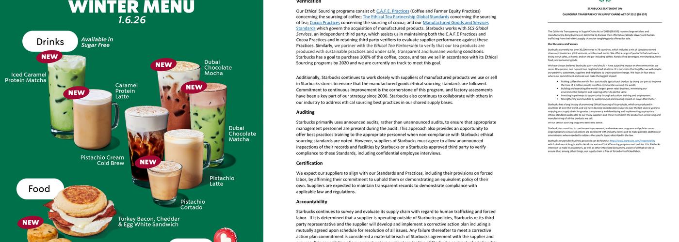 Starbucks Menu