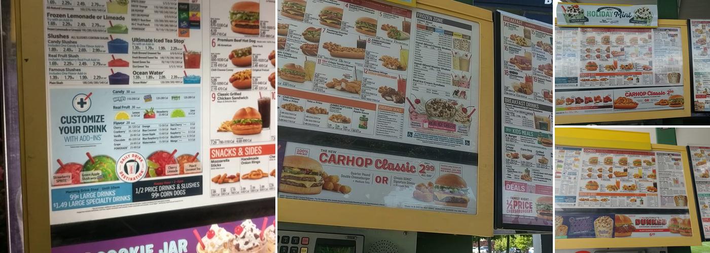 Sonic Drive-In Menu