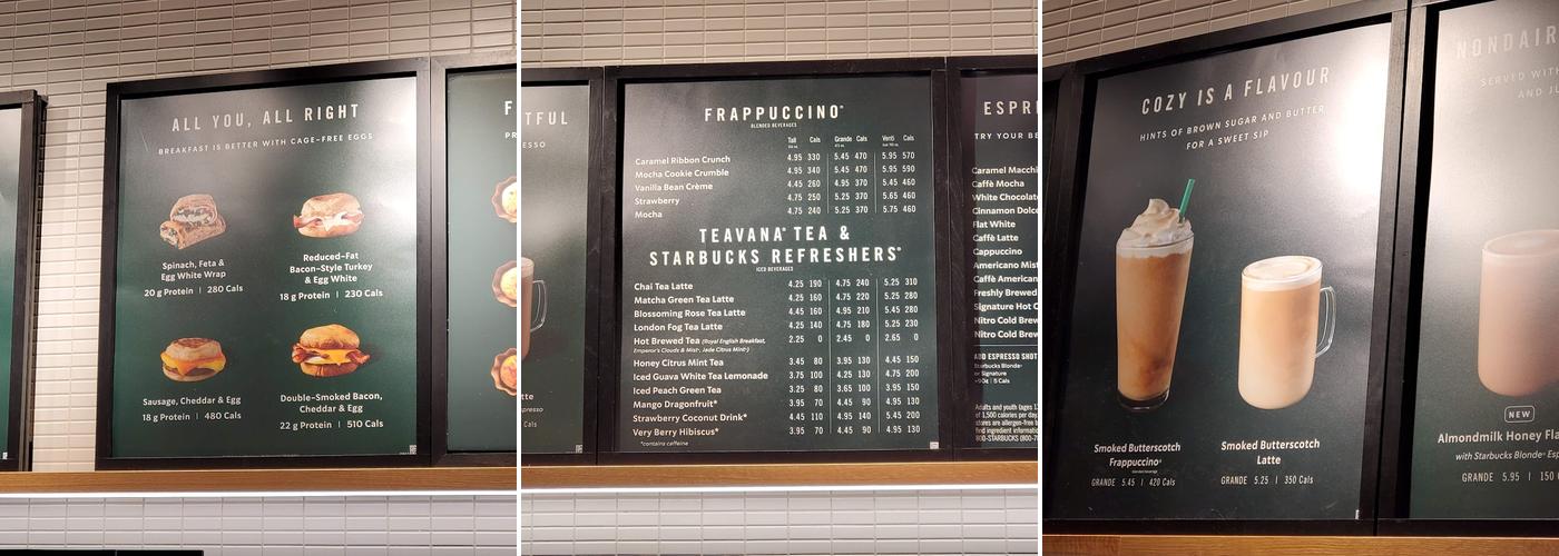 Starbucks Menu